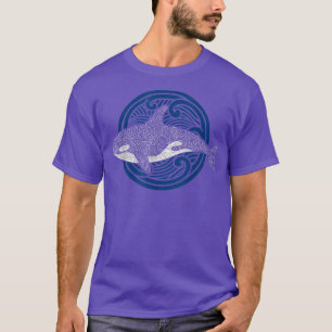 Killer Whale Design Ocean Waves Men Boys Kids Orca T-Shirt