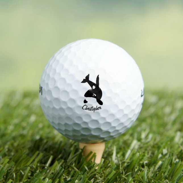 Killer Whale Design Personalised Golf Balls (Insitu Tee)