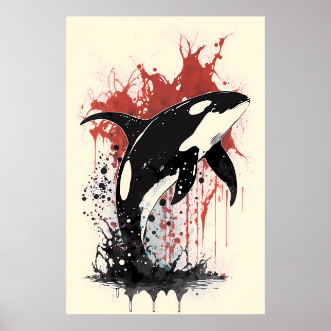 Killer Whale Ink Painting Poster (Front)