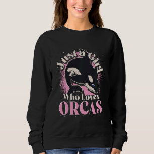 Killer Whale Ocean Animal Girls Women Orca Long Sweatshirt