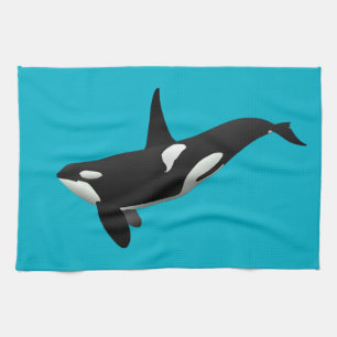 Killer Whale, Orcinus Orca Tea Towel