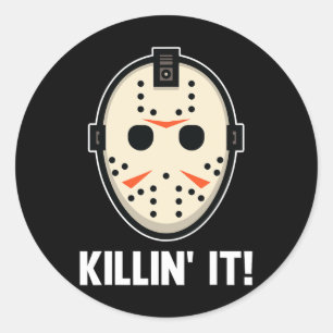 Killin It Lazy Diy Halloween Costume Fun Horror Mo Classic Round Sticker