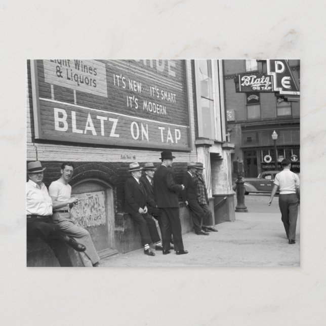 Killing Time in Butte, 1939 Postcard (Front)