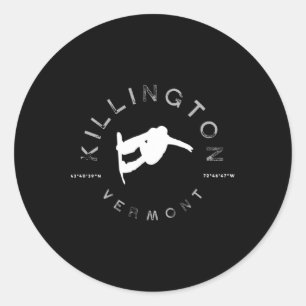 Killington Retro Vintage Graphic Snowboard Classic Round Sticker