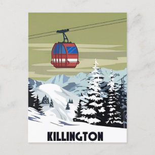 Killington Ski Area Winter Vermont Vintage Postcard