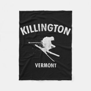 Killington Skiing Tee Vermont Ski  Fleece Blanket