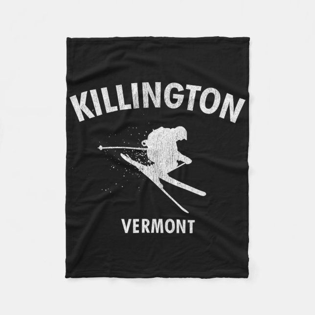 Killington Skiing Tee Vermont Ski  Fleece Blanket (Front)