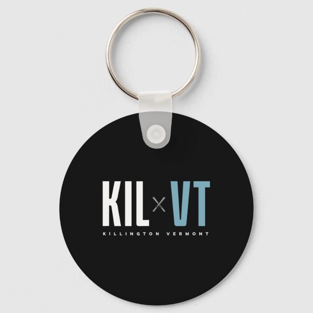 Killington Vermont Graphic Ski  Key Ring (Front)