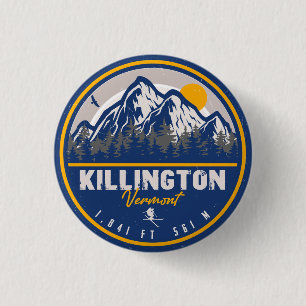 Killington Vermont Retro Sunset Ski Souvenirs 3 Cm Round Badge