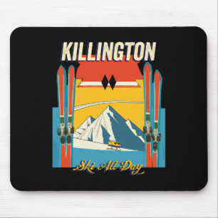 Killington Vermont Ski All Day - Retro Vintage Sty Mouse Pad