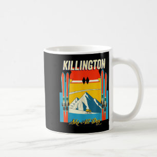Killington vermont ski day - retro vintage style coffee mug