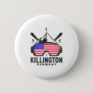 Killington vermont ski retro skiing 6 cm round badge
