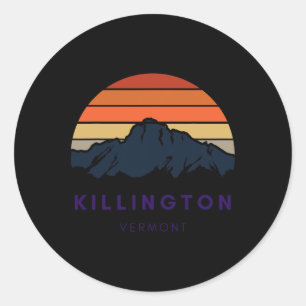 Killington Vermont Skiing Snowboarding Hikers Gift Classic Round Sticker
