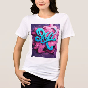 KILO Typography T-Shirt – Bold White Cursive Lette Tri-Blend Shirt