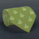 Kilowatt Christmas Tree Moss Green Two-sided Tie<br><div class="desc">Moss green with sage green and turquoise colorway.  Inspired by the retro advertising icon from the forties,  this Christmas tree design is a fun holiday design for a necktie. These designs come in several colorways.</div>