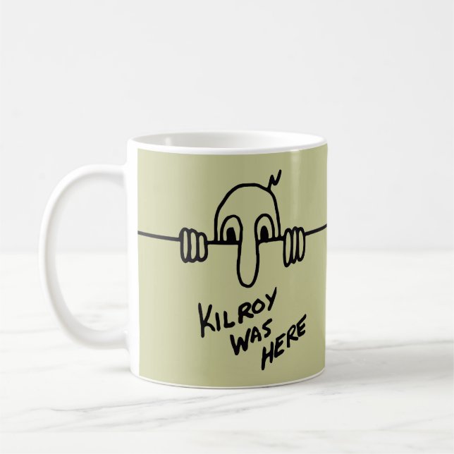 Kilroy Was Here Coffee Mug (Left)