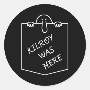 Kilroy Was Here Graffiti Art Pocket  Classic Round Sticker