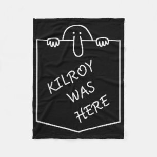 Kilroy Was Here Graffiti Art With Pockets  Fleece Blanket