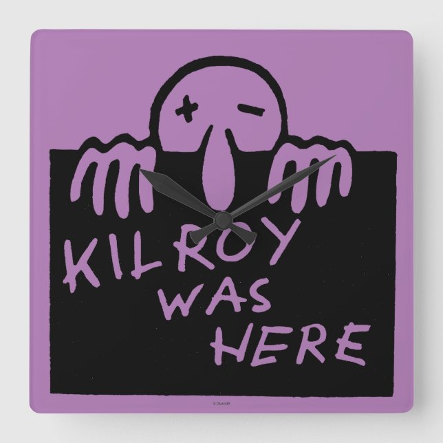 Kilroy Was Here Square Wall Clock (Front)