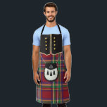 kilt and sporran apron for men<br><div class="desc">Who doesn't love men in kilts? This design has it all - classic stewart tartan with sporran and a simulated black velvet Bonnie Prince Charlie jacket complete with gold braid and simulated shiny brass buttons. A delightful accessory for the proud Scotsman in your life!</div>
