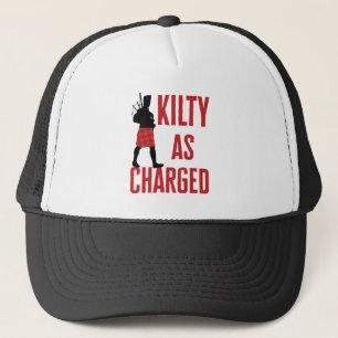 Kilty as Charged Funny Kilt Wearer Pun Joke Trucker Hat