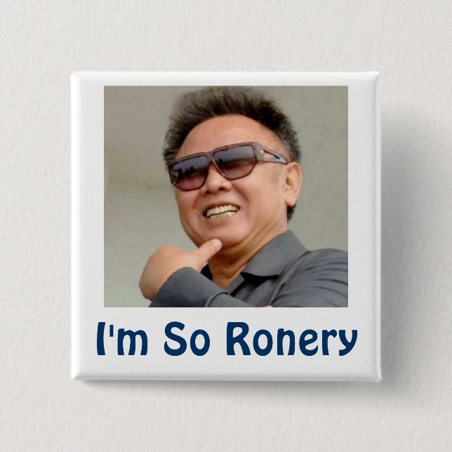 Kim Jong-il 15 Cm Square Badge (Front)
