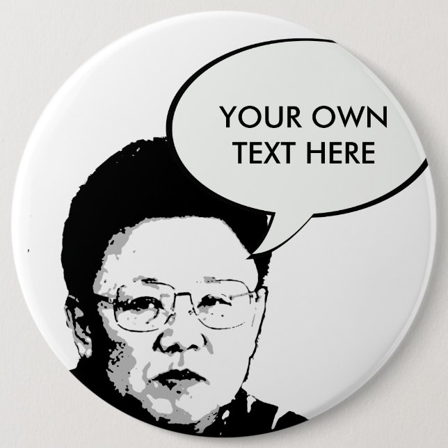 Kim Jong Il 6 Cm Round Badge (Front)