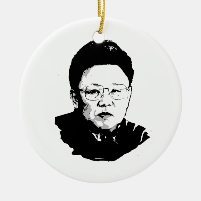 Kim Jong Il Ceramic Tree Decoration (Front)