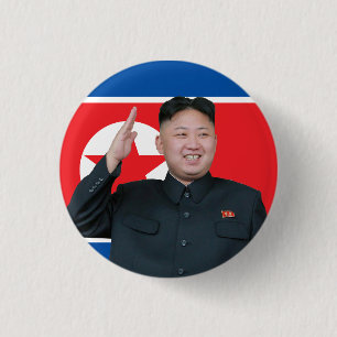 Kim Jong Un Salute 3 Cm Round Badge