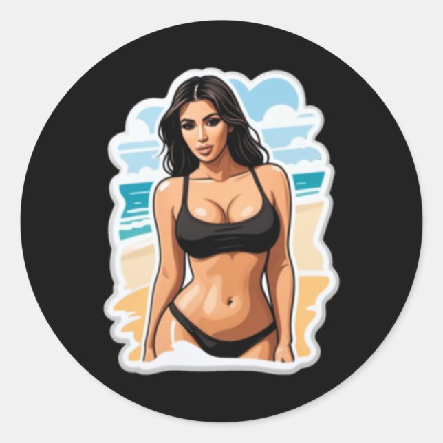 Kim Kardashian Beach Sticker  (Front)