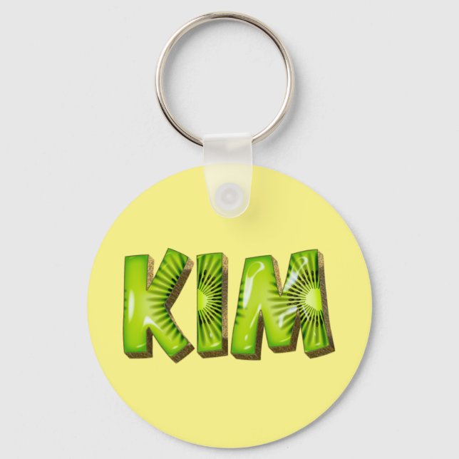Kim Name Kiwi Design Key Fans Ring (Front)