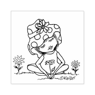 ©️Kim Niles GARDEN GIRL Rubber Stamp