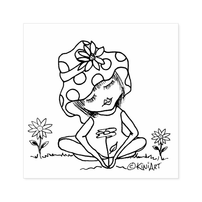©️Kim Niles GARDEN GIRL Rubber Stamp (Imprint)