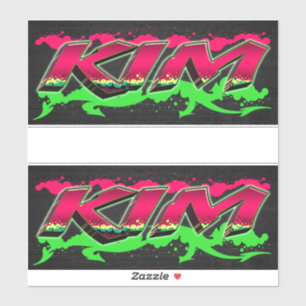 Kim Vorname Name Graffiti Aufkleber Sticker
