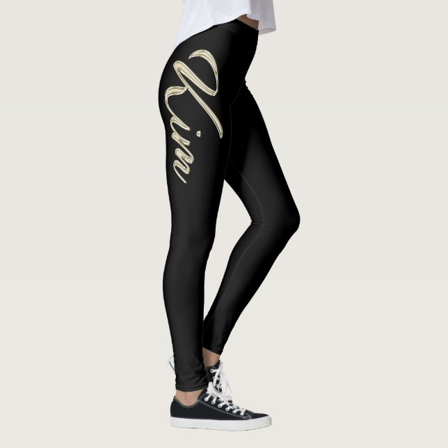 Kim white Handwriting trousers Leggings (Right)