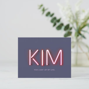 Kim You Light Up My Life Neon Lights Postcard