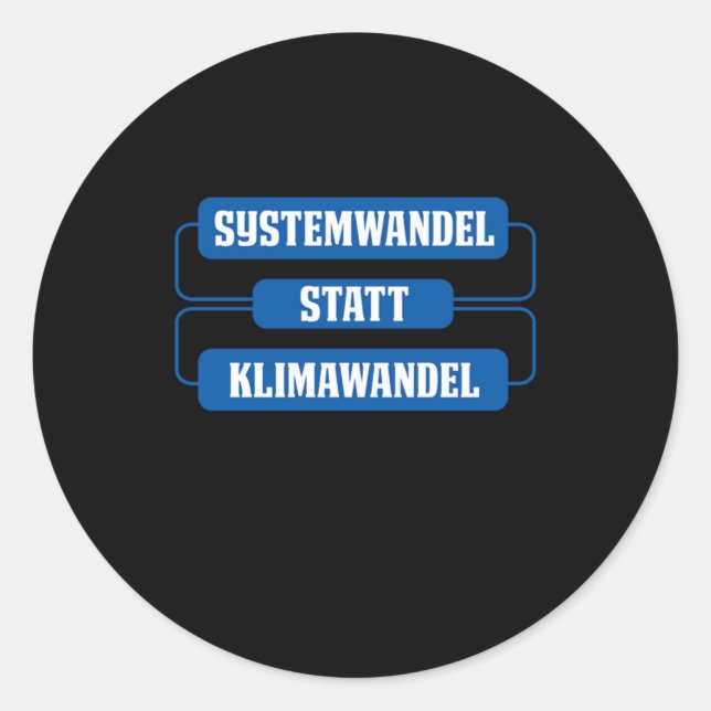Kimawandel Climate Change Environmental Protection Classic Round Sticker (Front)