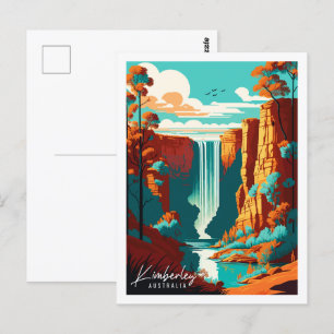 Kimberley Australia vintage travel illustration Postcard