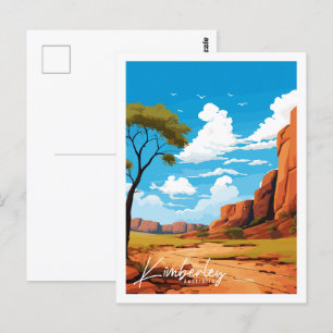 Kimberley Australia vintage travel illustration Postcard