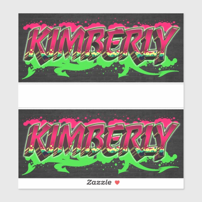 Kimberly First Name Graffiti Sticker (Sheet)