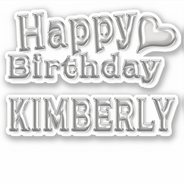 Kimberly Happy Birthday silver Sticker (Front)