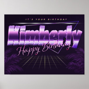 Kimberly Name Vorname lila retro Poster Geburtstag