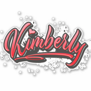 Kimberly red Heart Graffiti Sticker