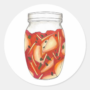 Kimchi Fermented Cabbage Korean Food Cuisine Classic Round Sticker