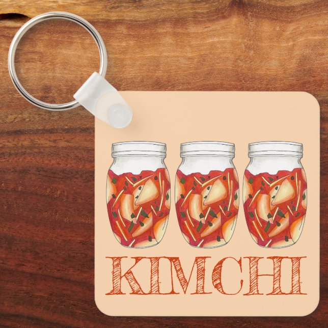 Kimchi Fermented Cabbage Korean Food Cuisine Key Ring (Front)