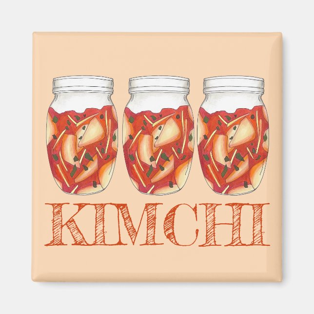Kimchi Fermented Cabbage Korean Food Cuisine Magnet (Front)