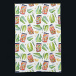 Kimchi Ingredients Spicy Fermentation Watercolor Tea Towel<br><div class="desc">Check out this super cool fresh and fun fermentation pattern. Kimchi ingredients fly around on this cute kitchen towel. Hand painted in watercolor by me for you! And be sure to check my shop for more products and designs! And of course get in touch if you'd like something custom.</div>