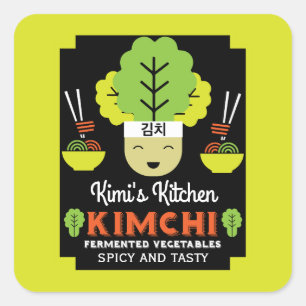 Kimchi Kitchen Home Made Food Square Sticker