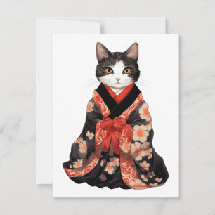 Kimono Cat Card