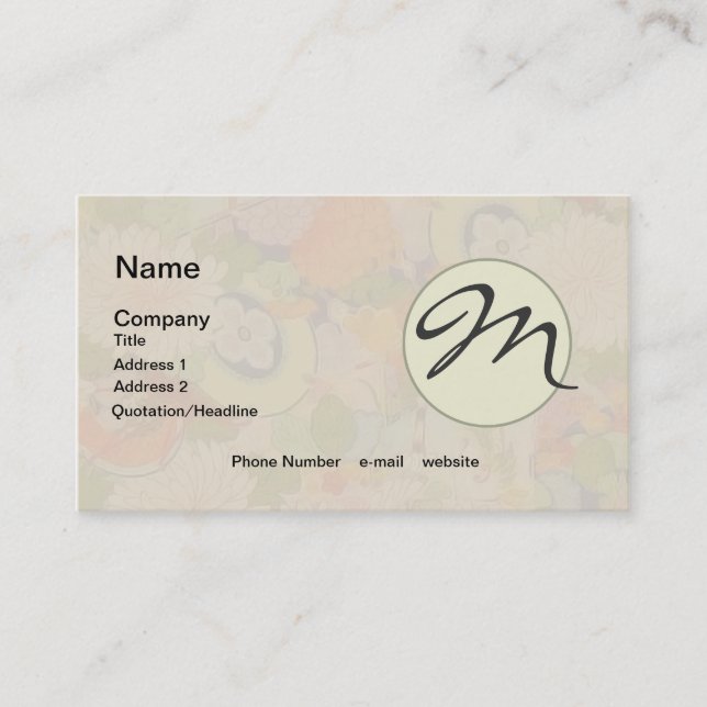 Kimono Flower Pink Floral Pattern Business Card (Front)